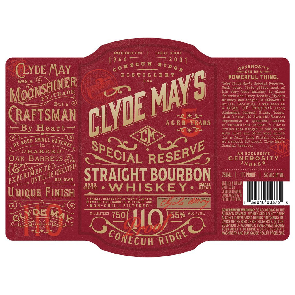 Clyde May's Special Reserve 5 Year Straight Bourbon Whiskey Clyde May's 