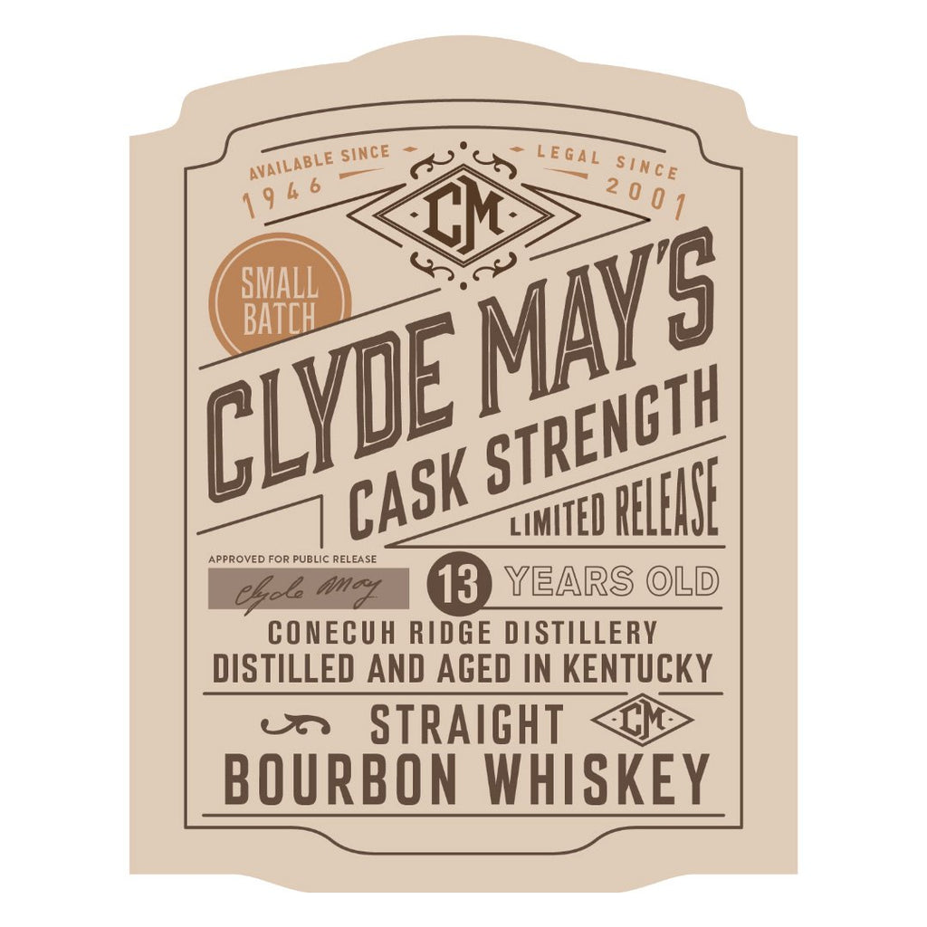 Clyde Mays Cask Strength 13 Year Straight Bourbon Whiskey Clyde May's 