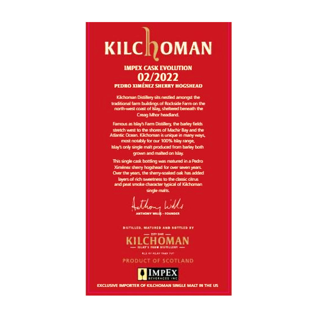 Kilchoman 7 Year Old "ImpEx Evolution" PX Hogshead Cask Strength Islay Single Malt Scotch Whisky