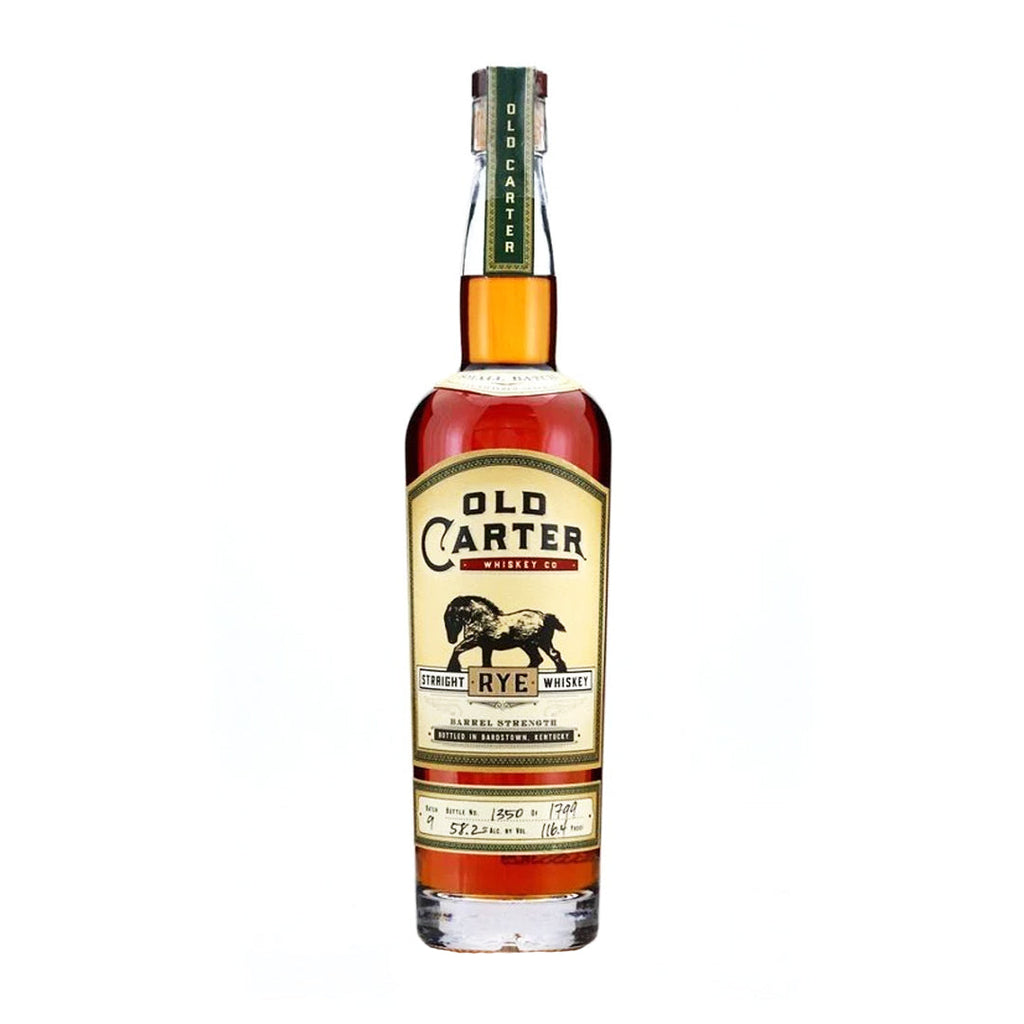 Old Carter Straight Rye Whiskey Barrel Strength Small Batch #9 116.4 Proof Straight Rye Whiskey Old Carter 