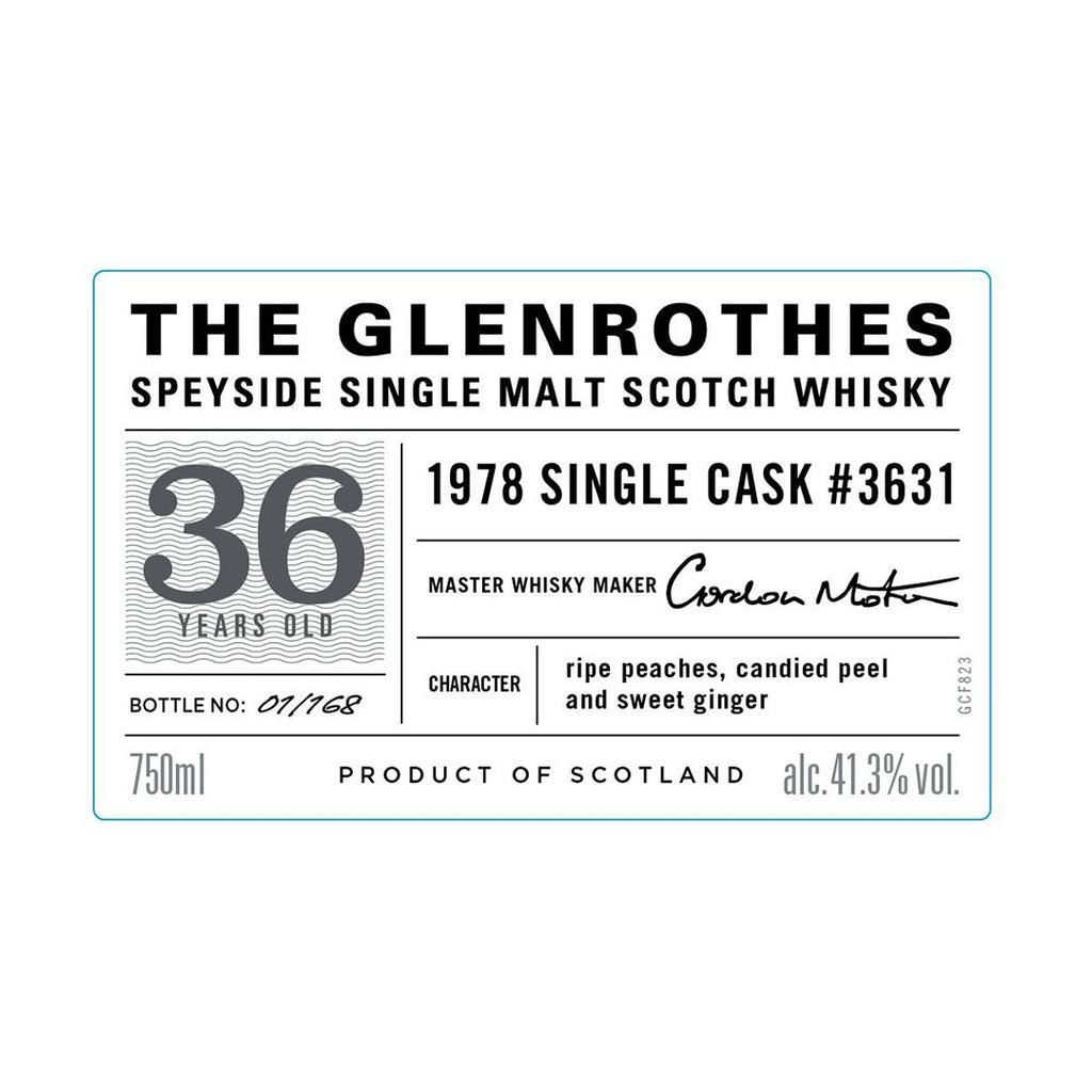 The Glenrothes 36 Year Old 1978 Single Cask #3631 Scotch Whisky The Glenrothes 