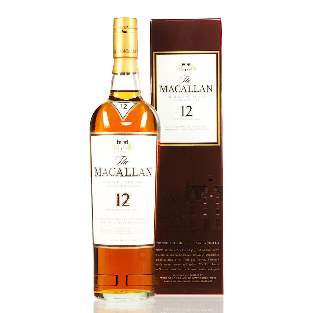 The Macallan 12 Year Old Sherry Cask Burgundy Box Presentation Scotch Whisky The Macallan 