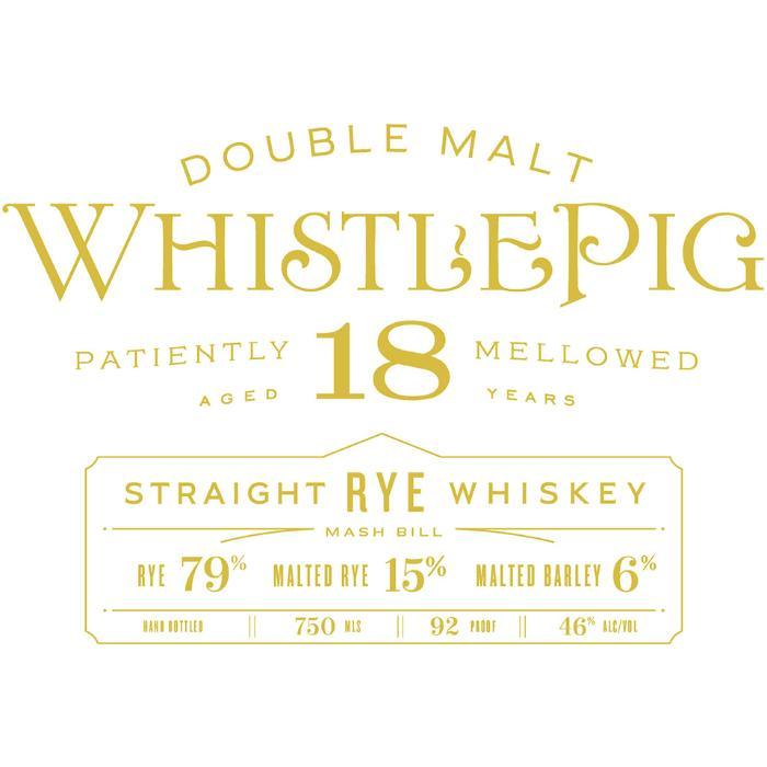 WhistlePig 18 Year Old Double Malt Rye Whiskey WhistlePig 
