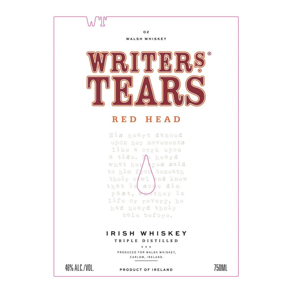 Writer's Tears Red Head Irish Whisky Irish whiskey Writers Tears 